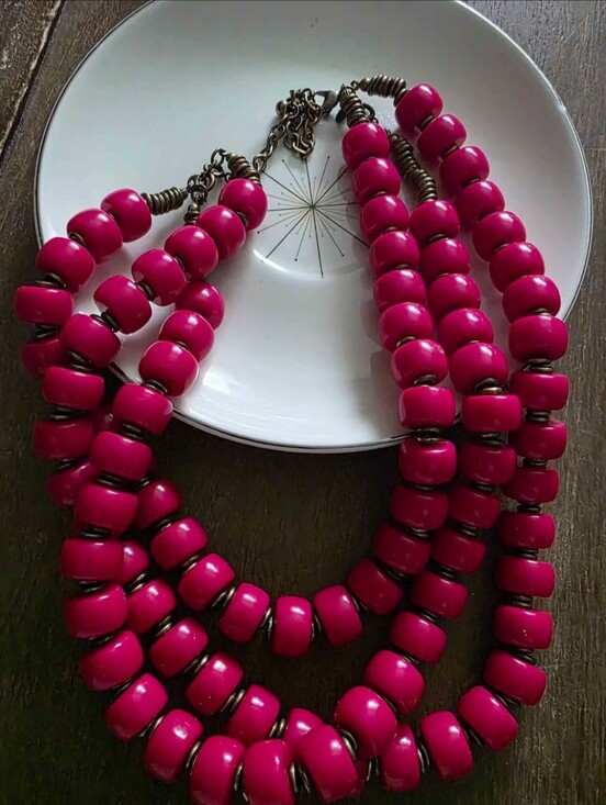 Jewelry - Fuchsia 3 strand Necklace